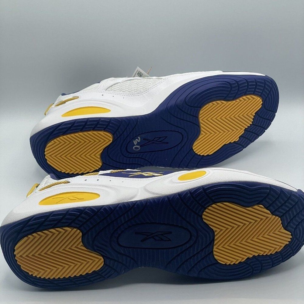 Reebok Solution Mid Men's Allen Iverson Basketball Yellow/Purple Shoes Size 11.5 - Picture 9 of 12
